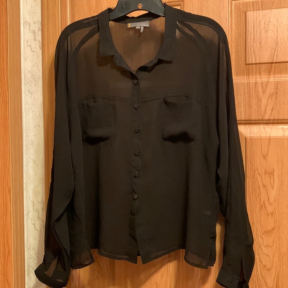 I jeans by Buffalo Black Sheer Blouse — Small — NWOT - Picture 1 of 6